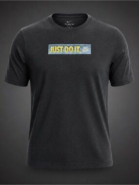 Nike Dri-FIT Just Do It Graphic Tee Men’s XXL Black Charcoal Athletic Shirt